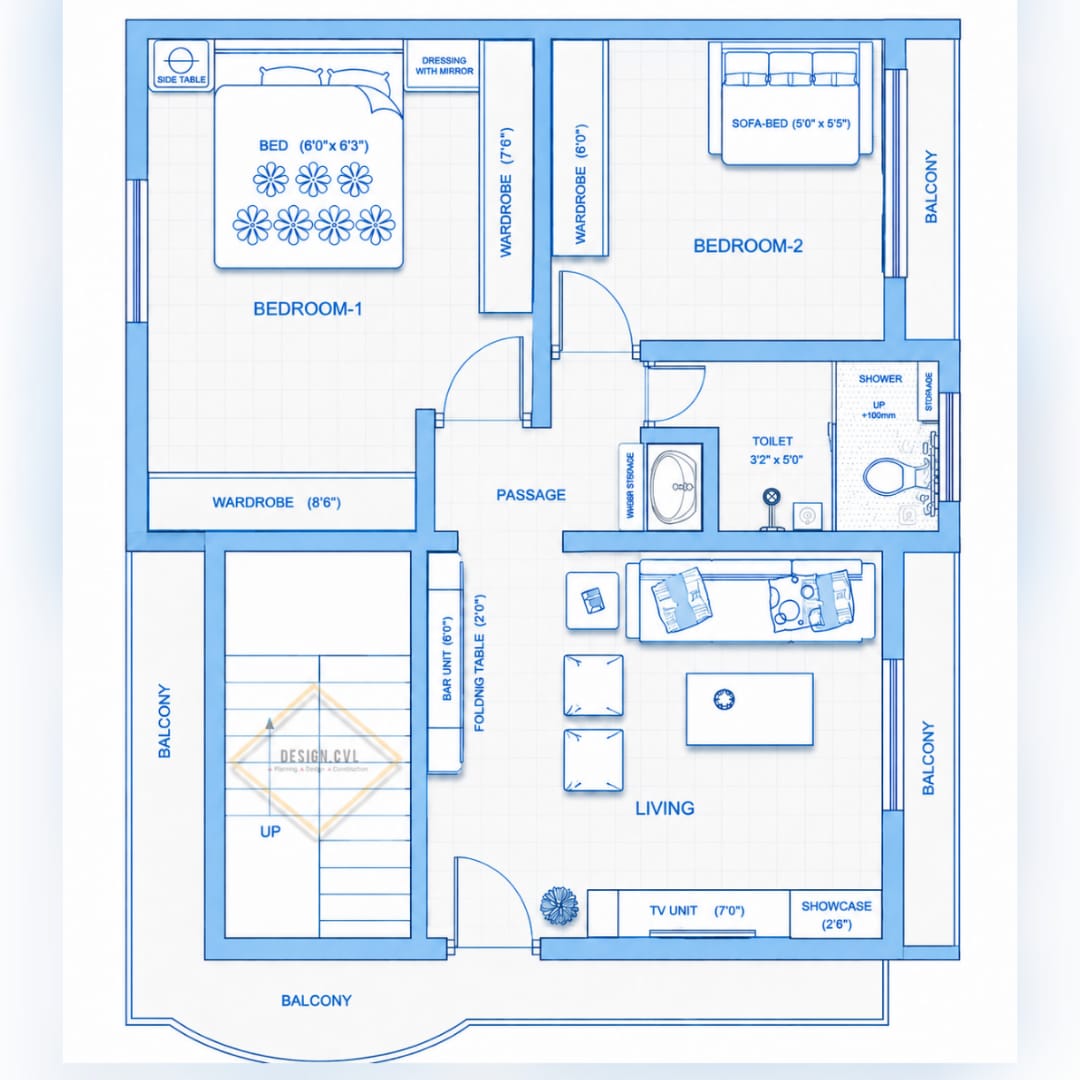 Structural Floor Plan 1 - Interior Layout & Circulation